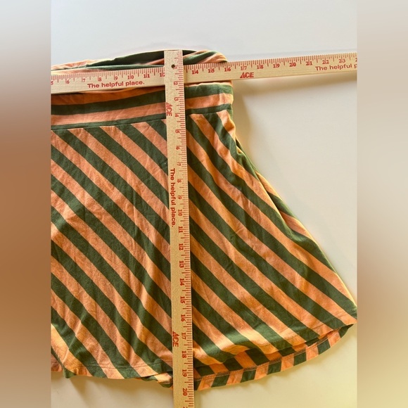Vintage Y2K Patagonia orange green striped travel festival skirt L outdoor - Picture 6 of 8
